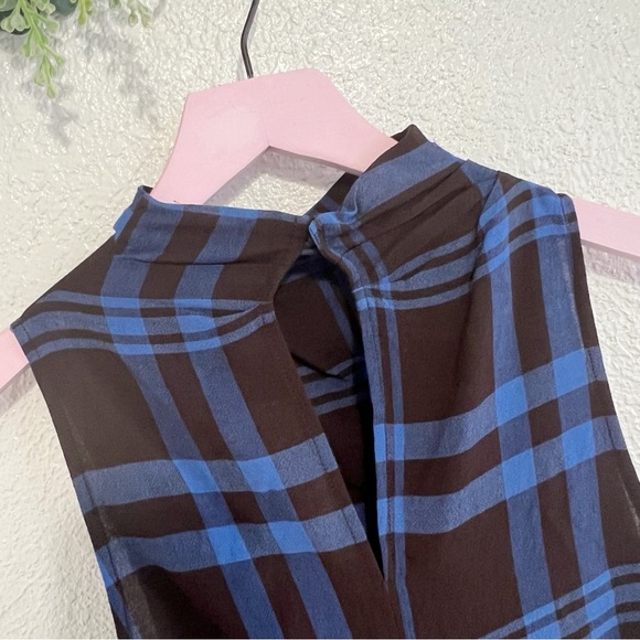 NWT A.L.C. Iggy Plaid Draped High-Neck Assymetrical Dress - Picture 11 of 13